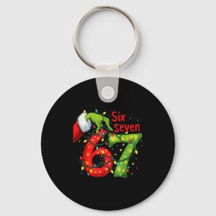 67 Christmas 6 7 Meme Pajamas Holiday Gen Alpha Sl Keychain