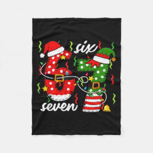 67 Christmas 6 7 Santa Elf 6-7 Pajamas Six Seven K Fleece Blanket