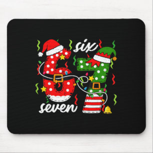 67 Christmas 6 7 Santa Elf 6-7 Pajamas Six Seven K Mouse Pad