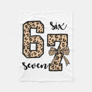 67 Christmas 6 7 Six Seven Meme 67 Leopard Cheetah Fleece Blanket