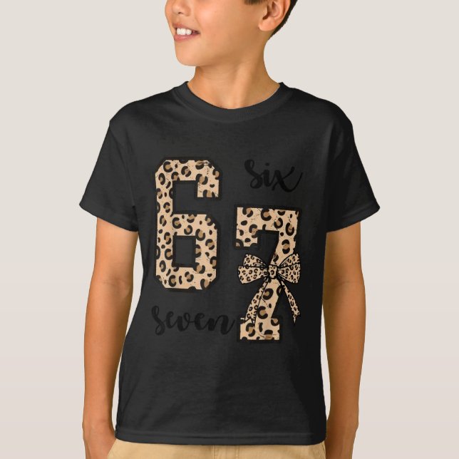 67 Christmas 6 7 Six Seven Meme 67 Leopard Cheetah T-Shirt (Front)
