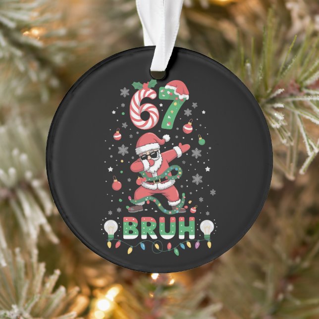 67 Christmas Bruh 6 7 Funny Meme Santa Dabbing (Arbre)
