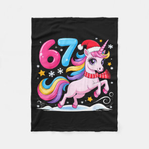 67 Christmas Cute Unicorn Six Seven Meme 6 7 Chris Fleece Blanket