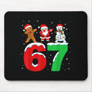 67 Christmas Dabbing Santa Snowman Funny Six Seven Mouse Pad