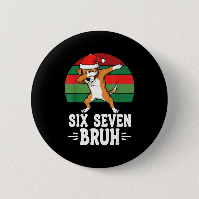 67 Christmas Funny 67 Brainrot Youth Kids Dog 67  2 Inch Round Button (Front)