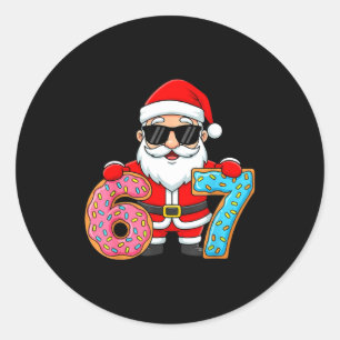 67 Christmas Funny 67 Meme Youth Kids Santa 67 Classic Round Sticker