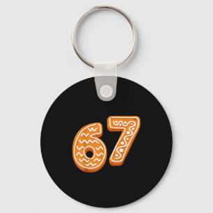 67 Christmas Funny 6 7 Gingerbread Six Seven Xmas Keychain
