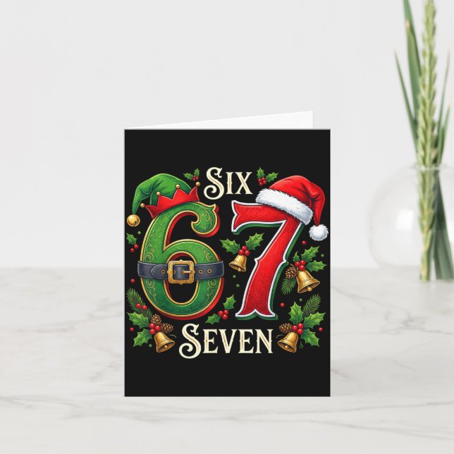 67 Christmas Funny 6 7 Meme Six Seven Xmas Boys Ki Card (Front)