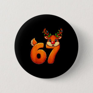67 Christmas Funny Reindeer Bruh Meme Pajamas Wome 2 Inch Round Button