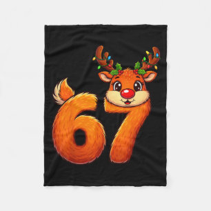 67 Christmas Funny Reindeer Bruh Meme Pajamas Wome Fleece Blanket