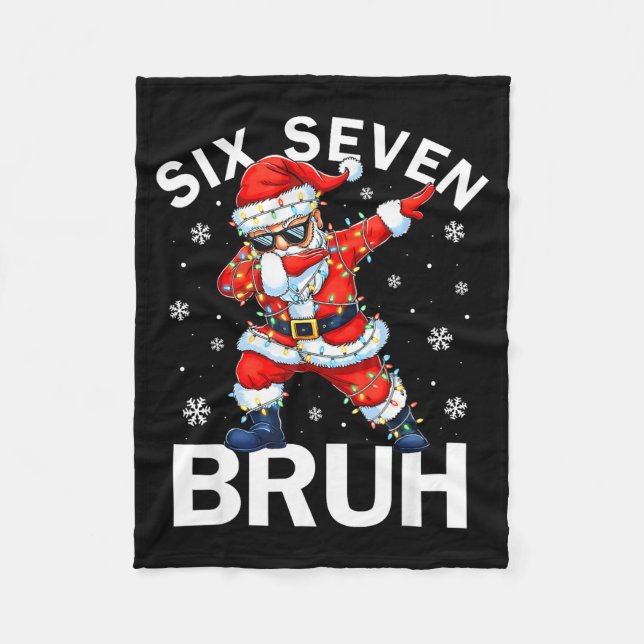 67 Christmas Funny Six Seven Bruh Meme Dabbing San Fleece Blanket (Front)
