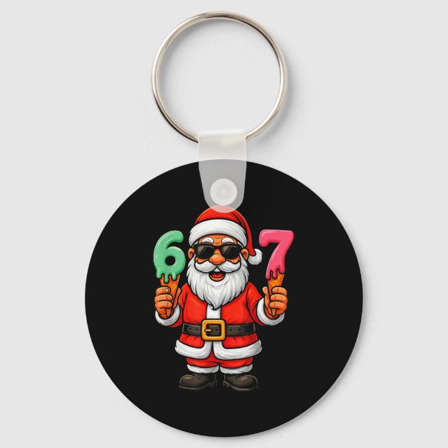 67 Christmas Funny Six Seven Ice Cream Meme 67 Chr Keychain (Front)