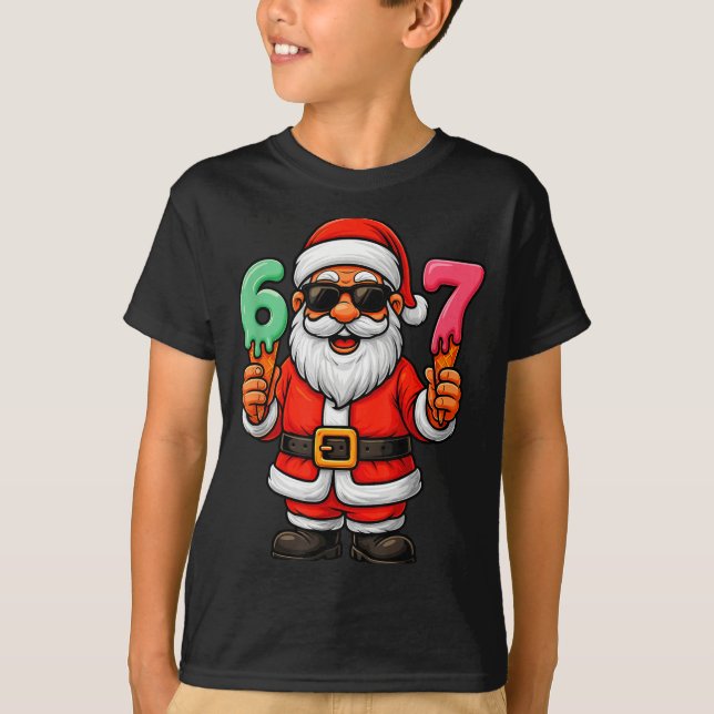 67 Christmas Funny Six Seven Ice Cream Meme 67 Chr T-Shirt (Front)
