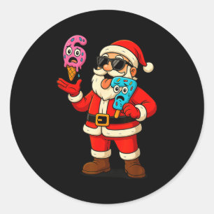 67 Christmas Funny Six Seven Ice Cream Meme 6 7 Ch Classic Round Sticker