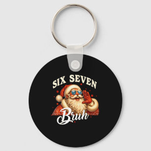 67 Christmas Funny Six Seven Meme 6 7 Santa Claus Keychain