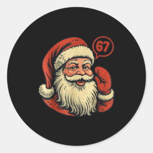 67 Christmas Funny Six Seven Meme 6_7 Shirt Santa  Classic Round Sticker