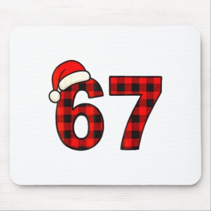 67 Christmas Funny Six Seven Meme Brainrot Plaid S Mouse Pad