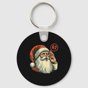 67 Christmas Funny Six Seven Meme Brainrot Santa C Keychain