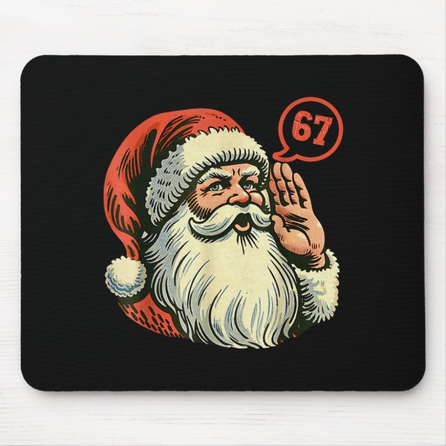 67 Christmas Funny Six Seven Meme Brainrot Santa C Mouse Pad (Front)
