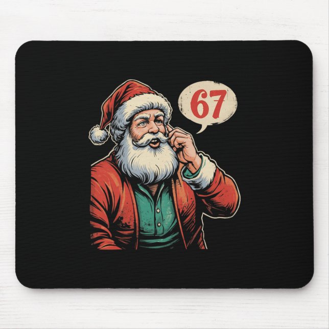 67 Christmas Funny Six Seven Meme Brainrot Santa C Mouse Pad (Front)