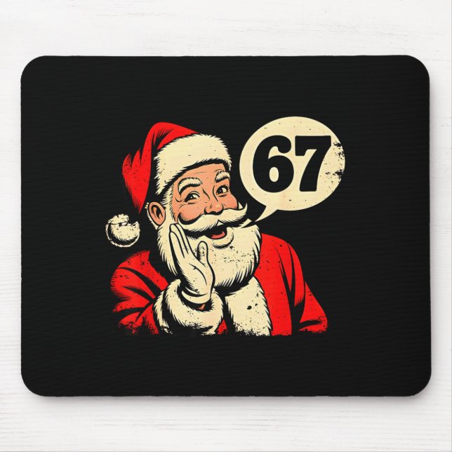 67 Christmas Funny Six Seven Meme Brainrot Santa C Mouse Pad (Front)