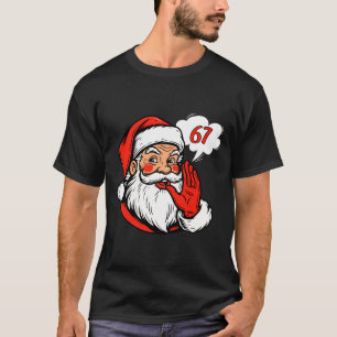 67 Christmas Funny Six Seven Meme Brainrot Santa C T-Shirt