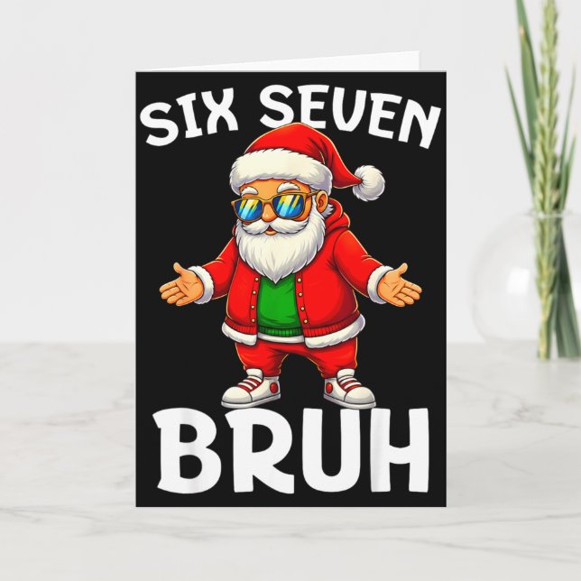 67 Christmas Funny Six Seven Meme Brainrot Santa K Card (Front)