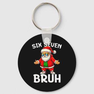 67 Christmas Funny Six Seven Meme Brainrot Santa K Keychain