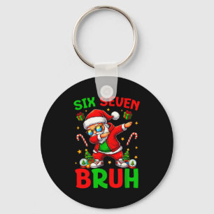 67 Christmas Funny Six Seven Meme Brainrot Santa K Keychain
