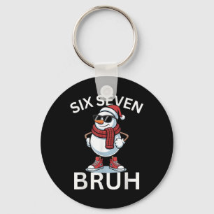 67 Christmas Funny Six Seven Meme Brainrot Snowman Keychain