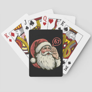 67 Christmas Funny Six Seven Meme Santa Claus Playing Cards