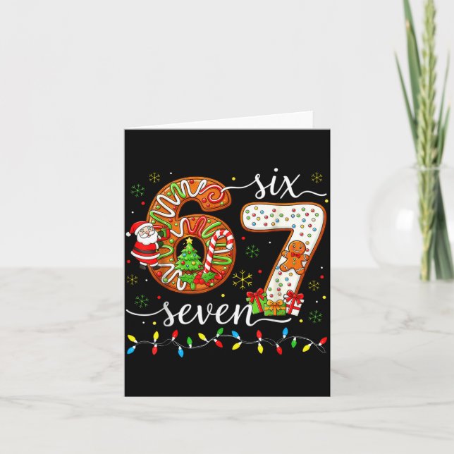 67 Christmas Gingerbreadman 6 7 Meme Xmas 67  Card (Front)