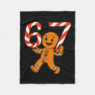 67 Christmas Gingerbreadman Candy Cane 6 7 Meme Xm Fleece Blanket