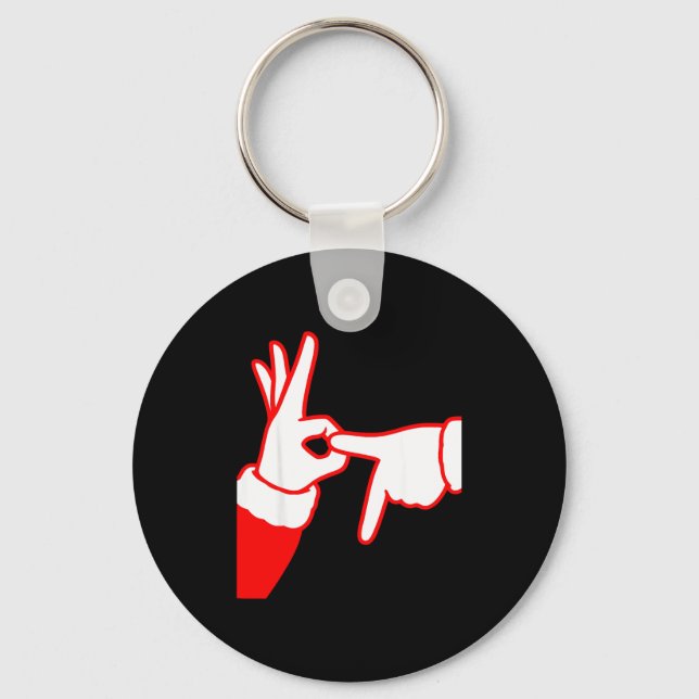 67 Christmas Hands Signals Santa Claus 6 7 Hand Ge Keychain (Front)