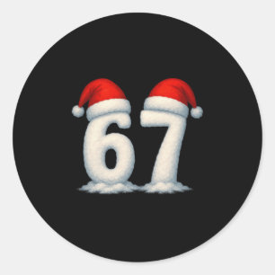 67 Christmas Holiday Snow Numbers 6 7 Meme Gen Alp Classic Round Sticker