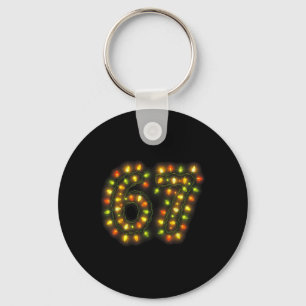 67 Christmas Lights 6 7 Meme Gen Alpha Slang Keychain