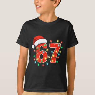67 Christmas Lights Meme Saying 6 7 Costume Xmas L T-Shirt