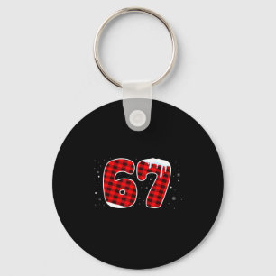 67 Christmas Meme 6 7 Numbers Six Seven Funny Xmas Keychain