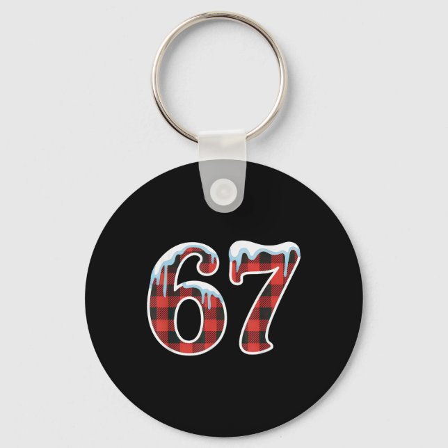 67 Christmas Meme Funny Six Seven Slang  Keychain (Front)
