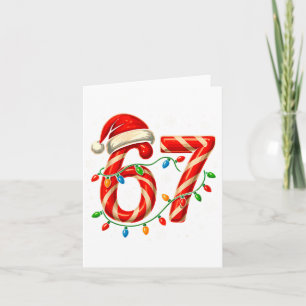 67 Christmas Meme Funny Six Seven Xmas Lights Cand Card