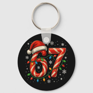 67 Christmas Meme Funny Six Seven Xmas Lights Cand Keychain