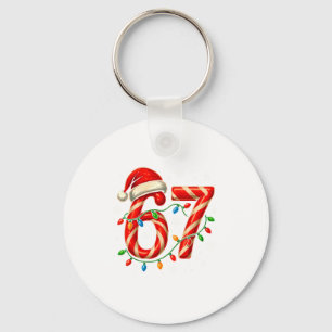 67 Christmas Meme Funny Six Seven Xmas Lights Cand Keychain