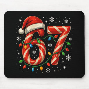 67 Christmas Meme Funny Six Seven Xmas Lights Cand Mouse Pad