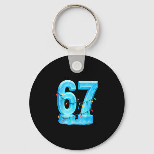 67 Christmas Meme Ice Holiday Pajama 6 7 Keychain