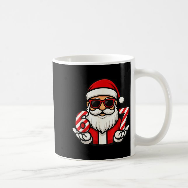 67 Christmas Meme Six Funny Santa  Coffee Mug (Right)