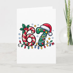 67 Christmas Meme Six Seven Xmas Funny Boys Girls  Card