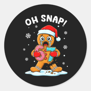 67 Christmas Oh Snap Gingerbreadman 6 7 Funny Meme Classic Round Sticker
