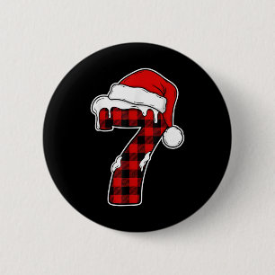 67 Christmas Pajama Shirt Six Seven Meme 7 Red Pla 2 Inch Round Button