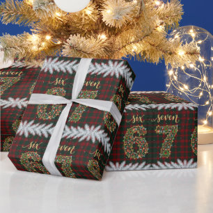 67 Christmas Plaid Funny Six Seven Meme Xmas Light Wrapping Paper