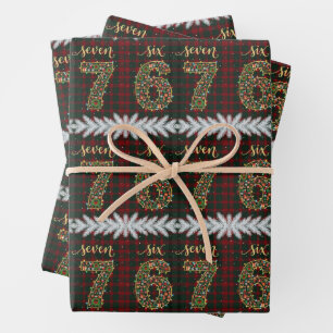 67 Christmas Plaid Funny Six Seven Meme Xmas Wrapping Paper Sheet